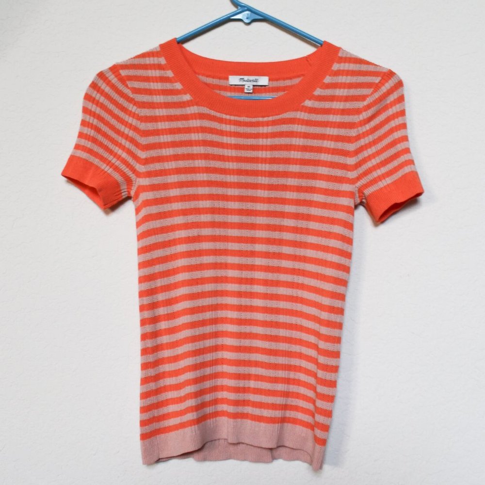 Madewell | Striped Sweater Top | Orange/Tan
